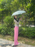 大光明（GBU）大光明雨傘折疊傘高級(jí)感晴雨兩用遮陽(yáng)傘防紫外線便攜式迷你膠囊傘 淺藍(lán)色-櫻語(yǔ)花箋（五折傘 曬單實(shí)拍圖