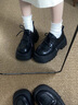 RXXBFB黑色小皮鞋女2025新款秋季百搭日系jk增高厚底系帶英倫風(fēng)復(fù)古單鞋 黑色 37 (235mm) 曬單實拍圖