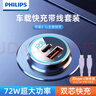 飛利浦（Philips）車載充電器汽車點(diǎn)煙器轉(zhuǎn)換器含60W數(shù)據(jù)線C-C口華為蘋果15/16超級(jí)快充4116套裝  曬單實(shí)拍圖