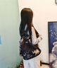 古梵緹雙肩包女 2025新款時(shí)尚女大容量防盜旅游背包 七夕實(shí)用禮物送老婆 黑色+兔子掛件 曬單實(shí)拍圖