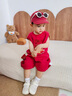 G.DUCKKIDS小黃鴨周歲禮服男寶寶抓周衣服女漢服百日宴百天滿月嬰兒套裝夏季 紅色+香囊 90 建議1~2歲【 80-90cm】cm 曬單實(shí)拍圖