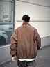 7家優(yōu)品中性美拉德咖啡色豎條紋棉服男日系復古cleanfit百搭情侶棉衣外套 QYRJ-Y20咖啡色 XL 曬單實拍圖