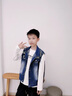G.DUCKKIDS小黃鴨兒童牛仔馬甲男童春秋款外穿背心2025款洋氣春裝坎肩男孩子 藍色 130 建議7~8歲【120-130cm】cm 曬單實拍圖