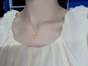 中國(guó)黃金（CHINA GOLD）蝴蝶結(jié)平安扣吊墜女在逃公主足金箍咒項(xiàng)鏈情人節(jié)生日禮物送女友 今/次日達(dá)*蝴蝶結(jié)平安扣+S925鏈 約0.3g 曬單實(shí)拍圖