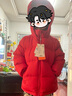保姆鵝 兒童羽絨服寶寶加厚白鴨絨外套男童女童保暖防風(fēng)冬裝 新年紅 130 曬單實(shí)拍圖