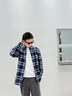 TOMMY HILFIGER【通勤格紋】25新款秋冬男挺括牛津紡長(zhǎng)袖/商務(wù)休閑襯衫外套 【休閑格紋】藏青格紋DCC L （推薦：150-165斤） 曬單實(shí)拍圖
