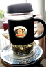 大嘴猴玻璃杯帶手柄辦公泡茶杯子加厚玻璃茶杯 高硼硅耐摔玻璃水杯女 【無(wú)茶隔】曜黑色 490ml 曬單實(shí)拍圖
