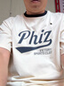 哈吉斯（HAZZYS）男裝 夏季【PHIZ系列】上衣復(fù)古印花純棉寬松短袖T恤男 奶油色CR L （175/96A 48） 曬單實(shí)拍圖