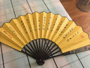 六品堂10寸古風(fēng)扇子折扇中國風(fēng)男士款夏季絹布折疊夏天竹扇漢服隨身扇子 【千里江山圖】 曬單實(shí)拍圖