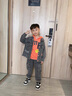 G.DUCKKIDS兒童裝男童秋裝套裝2024新款春秋款中大童男孩牛仔帥氣秋季衣服潮 灰色三件套 160cm 曬單實(shí)拍圖