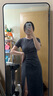 UR2025春季新款女裝簡(jiǎn)約褶皺開(kāi)衩修身短袖連衣裙UWM750016 曬單實(shí)拍圖