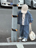 mlgt kids童裝男童套裝秋季2025新款兒童衣服牛仔兩件套寶寶洋氣秋裝 藍色 90 曬單實(shí)拍圖