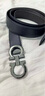 菲拉格慕（Ferragamo）腰帶男士商務雙面板扣皮帶牛皮 3.5CM寬 七夕節(jié)禮物 送男友禮盒裝 黑棕荔枝紋/槍色扣679710-689134 曬單實拍圖