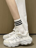 斐樂(lè )（FILA）官方楊冪同款女鞋蕨草鞋2代老爹鞋2025夏季新款透氣休閑鞋運動(dòng)鞋 白中白/亮灰-AB 38 曬單實(shí)拍圖