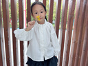 LUSON陳大豬小O寶女寶寶森系長(cháng)袖襯衣女木耳邊2025早秋裝兒童娃娃衫 曬單實(shí)拍圖