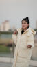 BOSIDENG25新款羽絨服女中長(cháng)款90絨連帽時(shí)尚休閑厚冬季保暖外套B250245252 珠光米7F87 S 160/84A 體重約100-110斤 曬單實(shí)拍圖
