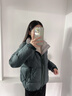 塔馳密司 TOUCH MISS立領(lǐng)通勤風(fēng)拉鏈白鵝絨短款羽絨服女 松石綠 XL 曬單實(shí)拍圖