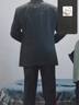 利郎青年商務(wù)男裝【羊毛混紡】西服套裝男條紋戧駁領(lǐng)正裝西裝二件套 黑色（1SA） 170A 曬單實(shí)拍圖