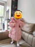 鴨鴨兒童羽絨服新中長(cháng)款女童加厚時(shí)尚可愛(ài)學(xué)生冬季中大童裝外套SE 粉色 110 曬單實(shí)拍圖