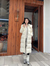 羽淘長款羽絨服女2025新款時尚加厚保暖羽絨外套中長款過膝極寒防寒服 米白色 XS 【建議85-100斤】 曬單實拍圖