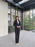伊婭莎小西裝外套女通勤職業(yè)套裝英倫風(fēng)修身氣質(zhì)商務(wù)正裝白領(lǐng)面試工作服 黑色西裝+褲子 L 建議100-110斤 曬單實(shí)拍圖