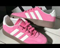 adidas「T頭鞋」BARREDA板鞋德訓(xùn)鞋男女春季新款阿迪達(dá)斯輕運(yùn)動(dòng) 粉色/漢玉白/樹脂黃   37 曬單實(shí)拍圖