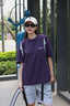LAZY DAY TREND戶外防曬吸汗速干運動T恤男夏季輕薄款涼感抗菌撞色訓練健身短袖 凝夜紫 L 曬單實拍圖