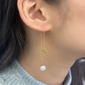 牧笛（MUDI） 18K黃金耳釘女士彩金花朵流蘇耳線情人禮物送女友生日紀(jì)念 18K金五角星耳線 曬單實(shí)拍圖