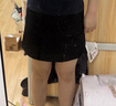 沐霓大碼黑色西裝短裙女小個(gè)子褲裙遮胯a字裙顯瘦包臀裙半身裙秋冬 黑色M 曬單實(shí)拍圖