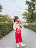 G.DUCKKIDS嬰兒漢服套裝春裝國風(fēng)唐裝抓周宴女寶寶禮服中式過年分體兩件套裝 紅色 80 （建議寶寶8-10公斤 12-24個(gè) 曬單實(shí)拍圖