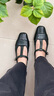 拔佳（Bata）瑪麗珍女2025秋季商場新款牛皮復古軟底通勤丁字單鞋56011CQ5七夕 深綠 36 曬單實拍圖