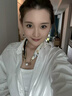 桑咻磁吸扣小絲巾女2025新款搭配襯衫領(lǐng)子系脖護頸椎圍脖春夏季高級感蝶悅紋理（珍珠款）58*13cm 曬單實(shí)拍圖