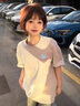 森馬（Semir）2025新款夏季純棉正肩設計感小眾美式寬松短袖t恤女半袖上衣 白灰色(重磅純棉260g) L 建議100-120斤 曬單實(shí)拍圖