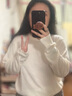 無印良品（MUJI）男式 羊毛可水洗高針距圓領(lǐng)毛衣 男士冬季男款長袖針織衫AA0PDA4A 米白色 L （175/100A） 曬單實(shí)拍圖