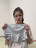 貓人（MiiOW）少女生平角內褲女士純棉四角底褲加長(cháng)襠全棉印花透氣安全短褲 藍格+蝴蝶結+灰愛(ài)心 3條 L 【建議重100-120斤】 曬單實(shí)拍圖