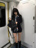 浪莎3雙秋冬小腿襪女士襪子女日系學(xué)生棉襪防掉長筒襪外穿黑色高筒襪 曬單實拍圖