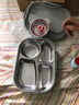 美廚（maxcook）304不銹鋼飯盒微波爐飯盒4格保溫學生飯盒配餐具1.6L隨機MCFT5623 曬單實拍圖