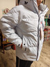 鴨鴨紫鉆系列羽絨服女短款2025冬季新款寬松休閑連帽加厚保暖情侶外套 清新藍色 L (175) 曬單實(shí)拍圖
