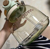 物生物（RELEA）兒童水杯大容量吸管杯大肚杯水杯女夏季tritan耐高溫學(xué)教師節禮物 透明新芽綠1.2L-不含背帶 曬單實(shí)拍圖