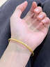 中國珠寶素圈黃金鐲子女款古法足金素圈手鐲手環(huán)新年情人節禮物送女友老婆 足金素圈手鐲+品牌禮盒 【56#圈口】金重約7.2g 曬單實(shí)拍圖