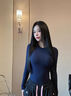 JEANSWEST LIFE真維斯秋季新款長袖t恤打底衫百搭舒適寬松休閑大碼衣服 黑色 （小方格款式） XL 曬單實(shí)拍圖