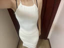 2025性感純欲風(fēng)掛脖吊帶裙夏新款氣質(zhì)百搭連衣裙女復古包臀短裙 白色 S 曬單實(shí)拍圖