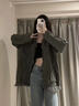 蕓蕁外套女慵懶風(fēng)流蘇灰色針織毛衣開衫春秋季小眾設(shè)計(jì)感美式復(fù)古上衣 灰色 S 曬單實(shí)拍圖