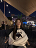 MDlila【兩件裝】情侶裝衛衣秋冬季2025新款潮牌小眾一男一女外套裝衣服 插肩灰白色男+插肩灰白色女 薄款 L 男+女M 曬單實(shí)拍圖