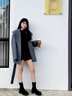 百麗（Belle）復(fù)古顯瘦彈力靴女2025的冬新商場(chǎng)款粗跟增高休閑短靴E5G2DDZ5 黑色 37 曬單實(shí)拍圖