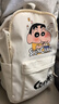 天時(shí)杰蠟筆小新雙肩書(shū)包初高中男女生純色設計簡(jiǎn)約ins風(fēng)大容量背包 蠟筆小新C-白色高顏值6年級-初中 曬單實(shí)拍圖