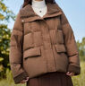 雪中飛2025冬季新款簡(jiǎn)約純色翻領(lǐng)羽絨服女時(shí)尚百搭保暖短款外套 咖色 M 曬單實(shí)拍圖