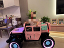 爵士酷派牧馬人兒童電動(dòng)車可坐大人寶寶四驅(qū)越野車男女孩遙控玩具電動(dòng)汽車 至尊粉+皮座+發(fā)光軟輪+14A超威 曬單實(shí)拍圖
