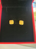 中國黃金（CHINA GOLD）18K金小方糖耳釘女款直針款養耳洞耳飾情人節生日禮物送女友愛(ài)人 【今/次日達】18K金小方糖耳釘 曬單實(shí)拍圖