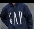 GAP男女裝2025秋季新款logo印花抓絨寬松套頭連帽衫衛衣786923 黑色 M (170/92A) 亞洲尺碼 曬單實(shí)拍圖